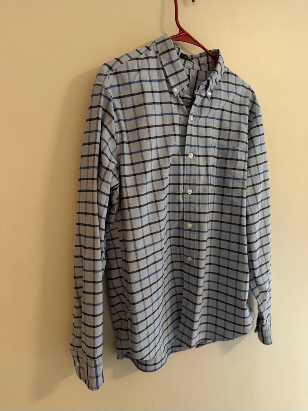 J. Crew Light Blue and Navy Plaid Button-Down Shirt